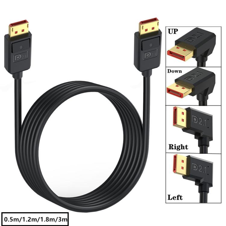 52Gbps 16K 30Hz DisplayPort Extension Adapter Cable, Length: 1.2m, DP2.1 to DP2.1 Straight, DP2.1 to DP2.1 Upper Elbow, DP2.1 to DP2.1 Down Elbow, DP2.1 to DP2.1 Left Elbow, DP2.1 to DP2.1 Right Elbow