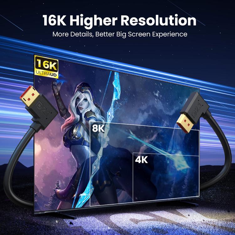 52Gbps 16K 30Hz DisplayPort Extension Adapter Cable, Length: 1.8m, DP2.1 to DP2.1 Straight, DP2.1 to DP2.1 Upper Elbow, DP2.1 to DP2.1 Down Elbow, DP2.1 to DP2.1 Left Elbow, DP2.1 to DP2.1 Right Elbow