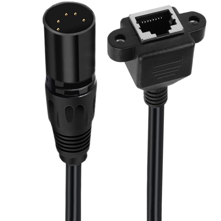 XLR 5 Pin Male to RJ45 Female Audio Cable, Length: 30cm, Male to RJ45 Female