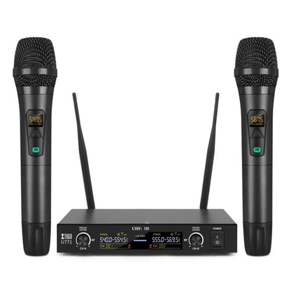 XTUGA U-771 UHF Lapel Two Way Radio Wireless Microphone, 2 Microphone + Host, 2 BodyPacks + Host, 1 Mic + 1 BodyPacks + Host