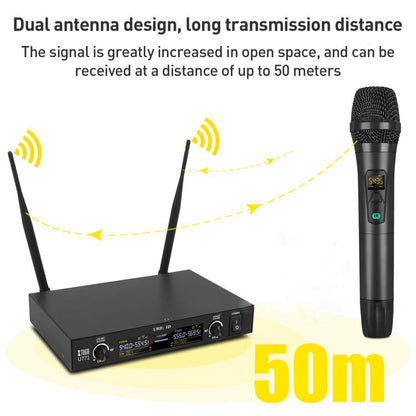 XTUGA U-771 UHF Lapel Two Way Radio Wireless Microphone, 2 Microphone + Host, 2 BodyPacks + Host, 1 Mic + 1 BodyPacks + Host