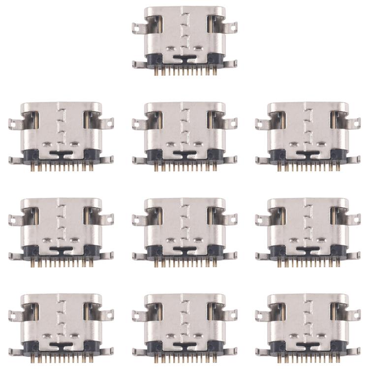 10pcs Original 12 Pin Charging Port Connector, Middle Pin Position, Four-pin Contacts, Upper Corner, Dual-row Pin, Dual-row Contact Pins, 4 Pin Not Spring-loaded, Four Pins Lower