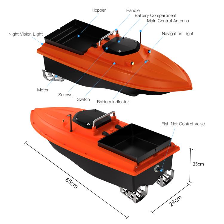 D80 High Power Smart Remote Control Fishing Bait Boat Support Trawling, EU Plug, US Plug, UK Plug