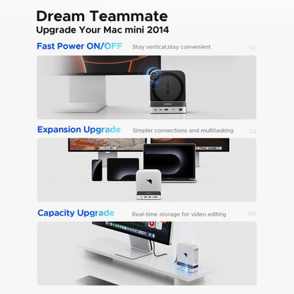 ORICO VSP10 Mini Dock Desktop Storage Expansion Multi-function Holder for Mac Mini 2024, 512GB, 1TB, 2TB, 4TB