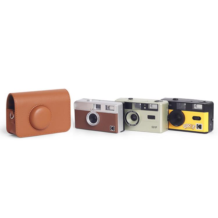 Full Body Leather Camera Case Bag with Strap, For Kodak EKTAR H35 / F501 / F9