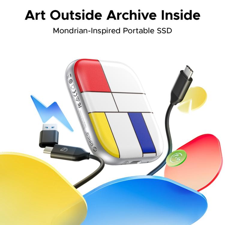 ORICO-H5 2.5 inch Mondrian-Inspired Portable Type-C External SSD, 128GB