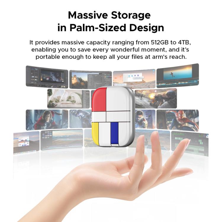 ORICO-H5 2.5 inch Mondrian-Inspired Portable Type-C External SSD, 128GB
