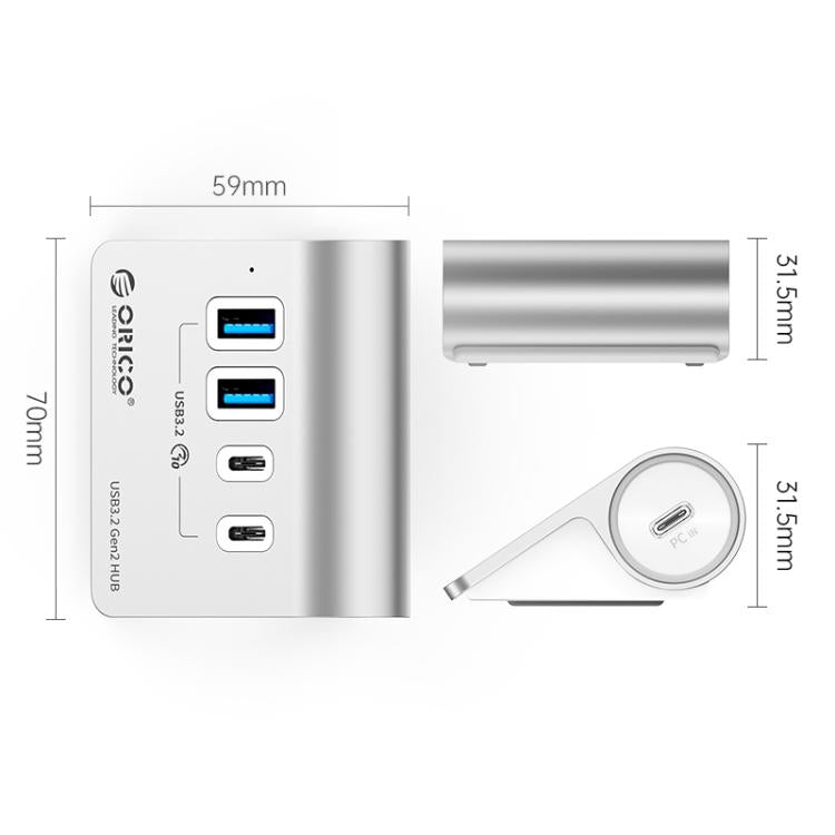 ORICO M3CU2-G2 4 in 1 Type-C to Dual USB and Dual Type-C Port Docking Hub, M3CU2-G2
