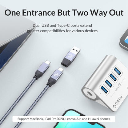 ORICO M3CU2-G2 4 in 1 Type-C to Dual USB and Dual Type-C Port Docking Hub, M3CU2-G2