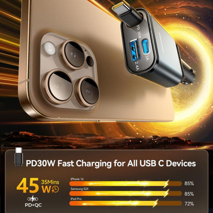 JOYROOM JR-CCL07 3 in 1 Retractable Car Charger