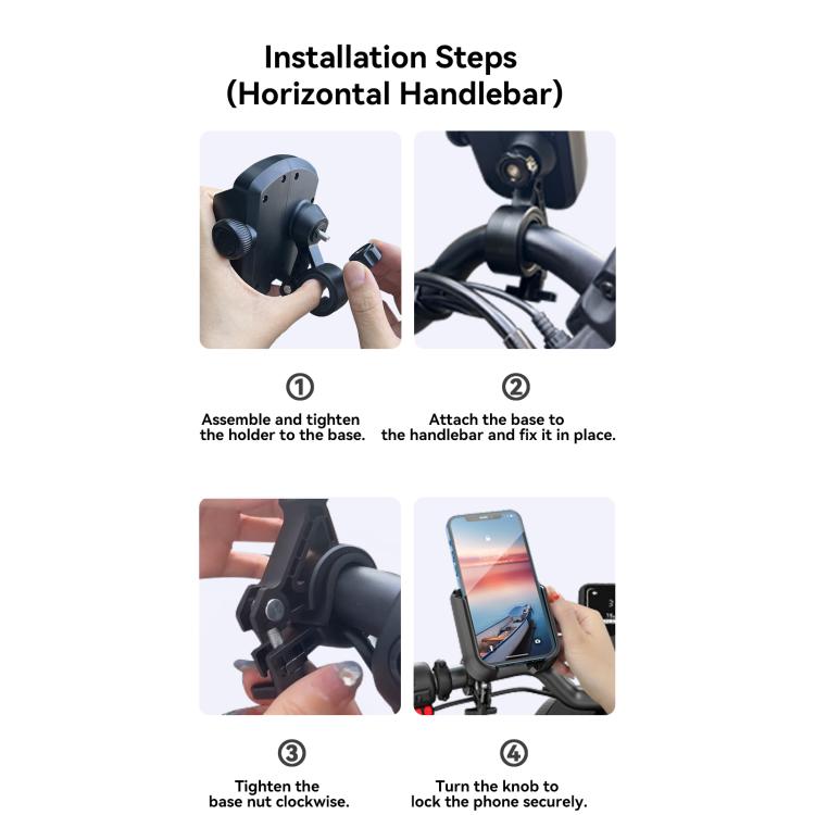 JOYROOM JR-ZS431 360 Rotation Dual Safety lock Bike Phone Mount, JR-ZS431