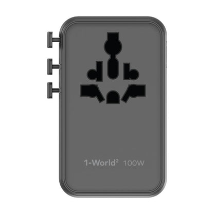 MOMAX UA23 1-World 2 4-Port Mini Universal Travel GaN Charger 100W with Dual AC, UA23D, UA23L
