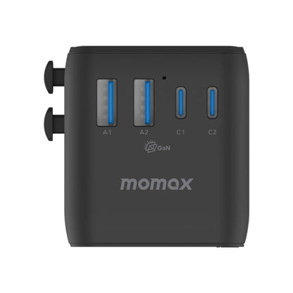 MOMAX UA23 1-World 2 4-Port Mini Universal Travel GaN Charger 100W with Dual AC, UA23D, UA23L