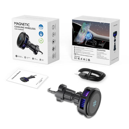 Q7 RGB Semiconductor Heat Dissipation 15W Car Wireless Charger Phone Holder, Q7
