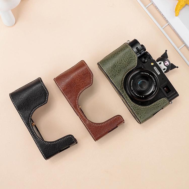 Buffalo Texture PU Leather Camera Half Case Base, For FUJIFILM X100VI