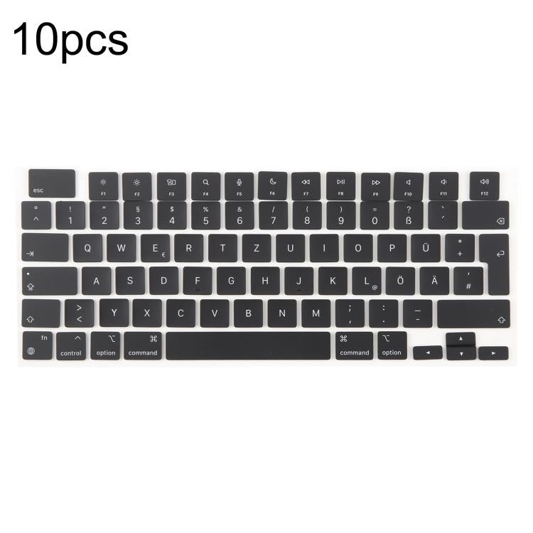 For MacBook A2442 A2485 A2779 A2780 A2991 A2992 A2918 10pcs UK Big Enter Version Keycaps, Arabic, French, Italy, German, Denmark, Sweden, Hungary, Spain, Norway, Russian, Portugal