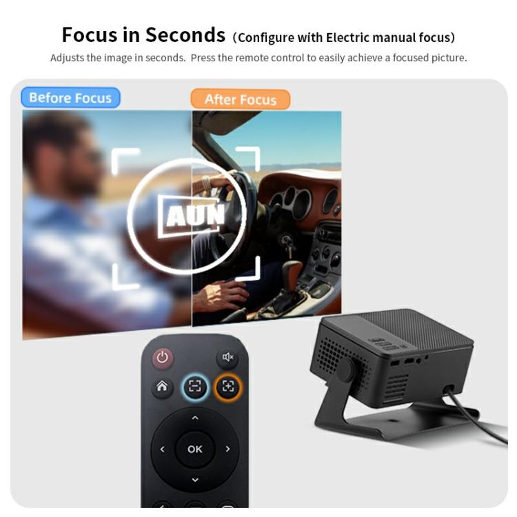 AUN A32 Pro 1280x720P 300ANSI Android 13 WIFI Display Smart Projector, US Plug, UK Plug, AU Plug, EU Plug