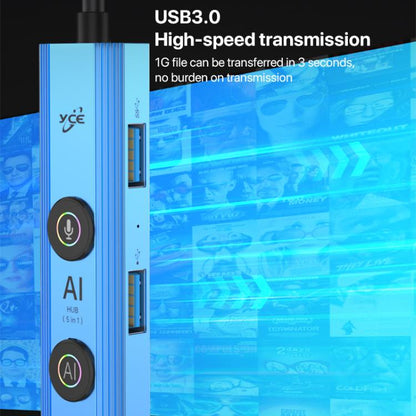 YCE V295 5 in 1 USB-C / Type-C HUB Adapter AI Docking Station, V295