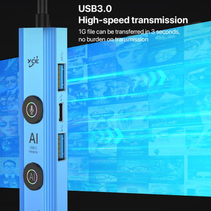 YCE V297 7 in 1 USB-C / Type-C HUB Adapter AI Docking Station Support 4K Output, V297