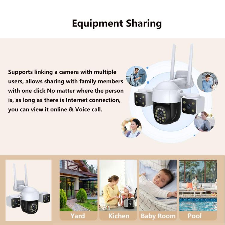 QX155 6MP Triple Camera SE Asia 4G Version Supports Humanoid Detection, EU Plug, US Plug, UK Plug, AU Plug