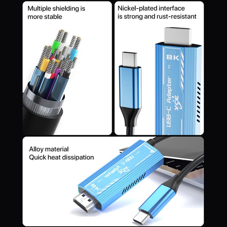 YCE-V286 Type-C to PD3.0 and HDMI 8K Adapter Cable, YCE-V286