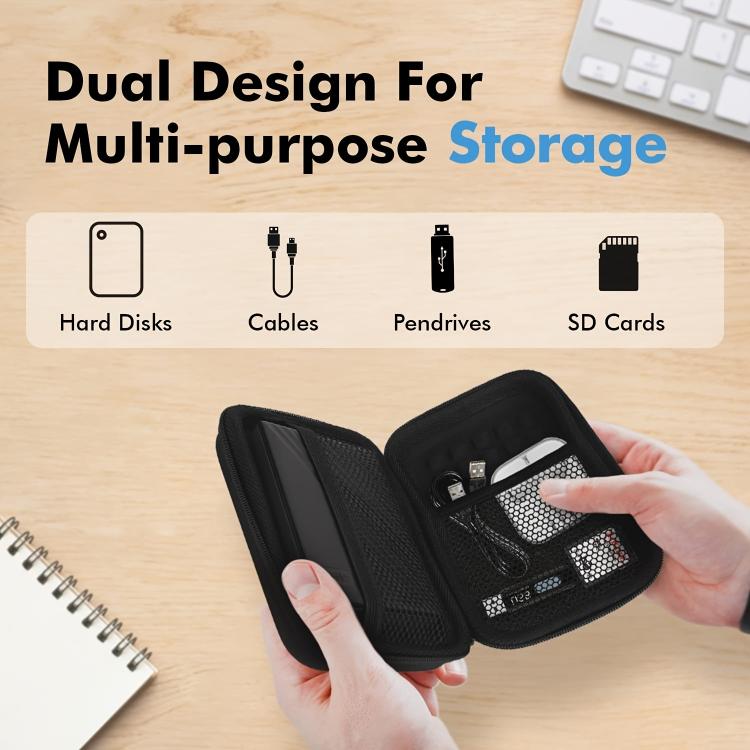 Mobile Hard Drive Data Cable Storage Bag Portable EVA Storage Box, EVA Storage Box