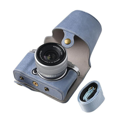 Retro Litchi Texture Leather Full Body Camera Case Bag with Strap, For FUJIFILM X-M5