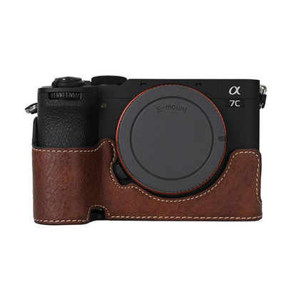 Litchi Texture PU Leather Camera Half Case Base, For Sony ILCE-7CM2 / Alpha 7C II, For Sony ILCE7RM5 / A7R5