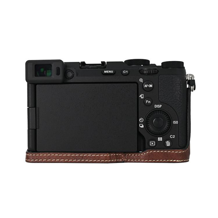 Litchi Texture PU Leather Camera Half Case Base, For Sony ILCE-7CM2 / Alpha 7C II, For Sony ILCE7RM5 / A7R5