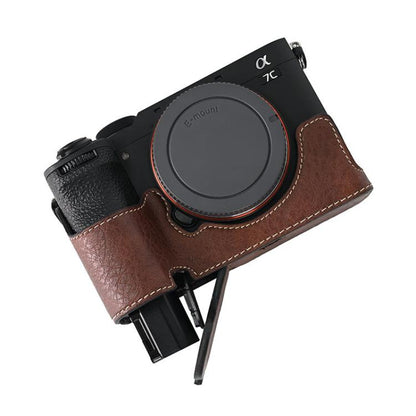 Litchi Texture PU Leather Camera Half Case Base, For Sony ILCE-7CM2 / Alpha 7C II, For Sony ILCE7RM5 / A7R5