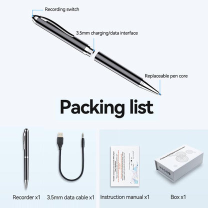 JNN Q90A Smart AI Voice Recording Pen Support APP Control, 8GB, 16GB, 32GB, 64GB, 128GB