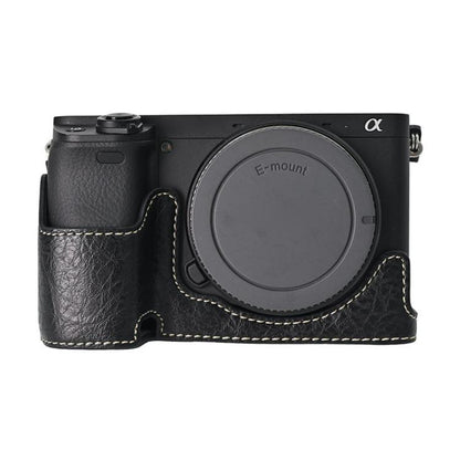Litchi Texture PU Leather Camera Half Case Base, For Sony ILCE-6700 / A6700, For Sony ILCE-6400 / A6300 / A6200