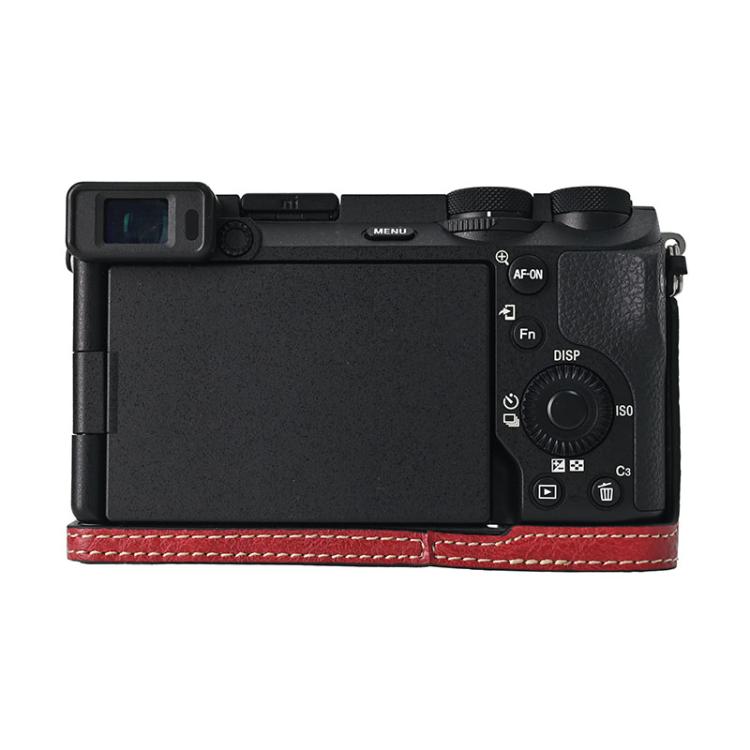 Litchi Texture PU Leather Camera Half Case Base, For Sony ILCE-6700 / A6700, For Sony ILCE-6400 / A6300 / A6200