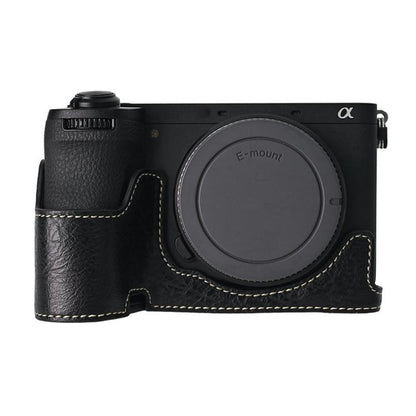 Litchi Texture PU Leather Camera Half Case Base, For Sony ILCE-6700 / A6700, For Sony ILCE-6400 / A6300 / A6200