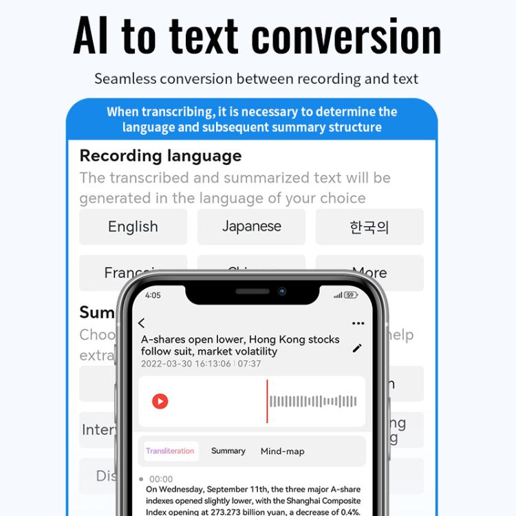 JNN M29A Portable Smart AI Magnetic Recorder Support APP Control, 8GB, 16GB, 32GB, 64GB, 128GB
