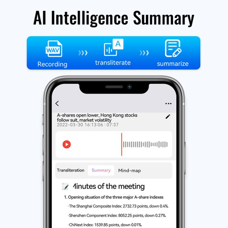 JNN M29A Portable Smart AI Magnetic Recorder Support APP Control, 8GB, 16GB, 32GB, 64GB, 128GB