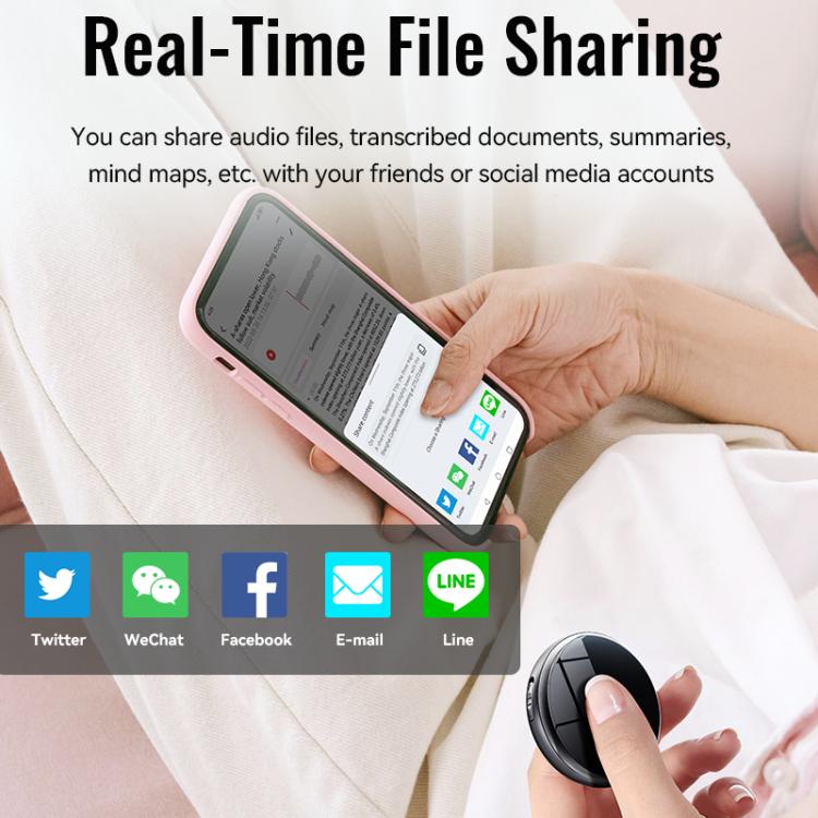 JNN M29A Portable Smart AI Magnetic Recorder Support APP Control, 8GB, 16GB, 32GB, 64GB, 128GB