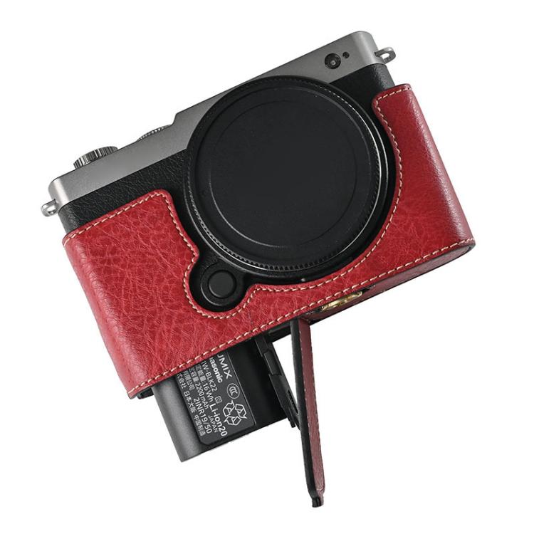 Litchi Texture PU Leather Camera Half Case Base, For Panasonic LUMIX S9