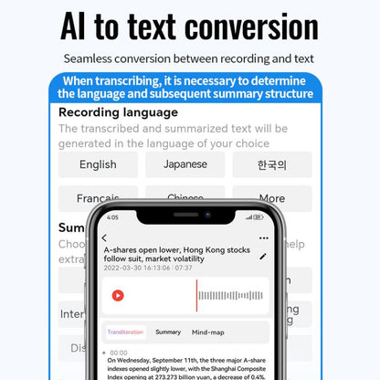 JNN A6 Portable Smart AI Magnetic Recorder Support APP Control, 8GB, 16GB, 32GB, 64GB, 128GB