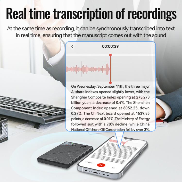 JNN A5 OLED Display Smart AI Magnetic Recorder Support APP Control, 8GB, 16GB, 32GB, 64GB, 128GB