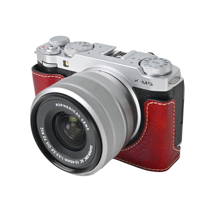 Litchi Texture PU Leather Camera Half Case Base, For FUJIFILM X-M5