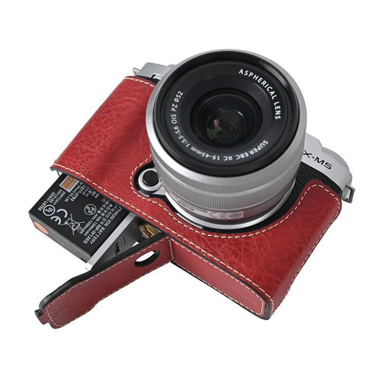 Litchi Texture PU Leather Camera Half Case Base, For FUJIFILM X-M5