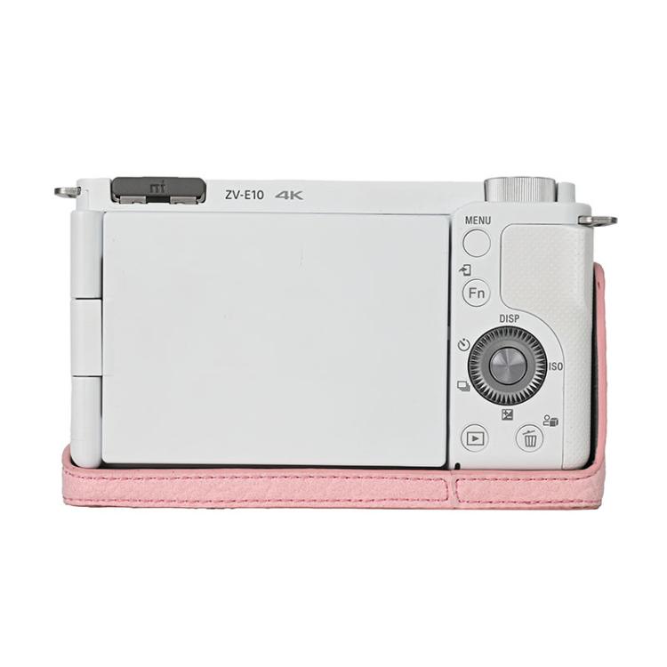 Litchi Texture PU Leather Camera Half Case Base, For Sony ZV-E10