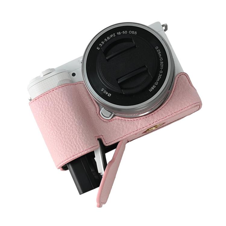 Litchi Texture PU Leather Camera Half Case Base, For Sony ZV-E10