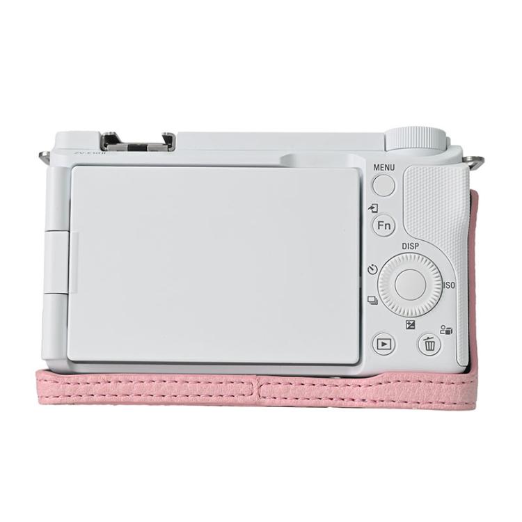 Litchi Texture PU Leather Camera Half Case Base, For Sony Alpha ZV-E10 II / ZV-E10M2