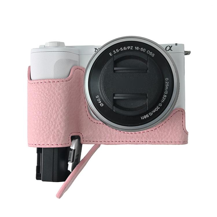 Litchi Texture PU Leather Camera Half Case Base, For Sony Alpha ZV-E10 II / ZV-E10M2