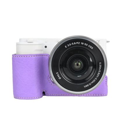 Litchi Texture PU Leather Camera Half Case Base, For Sony Alpha ZV-E10 II / ZV-E10M2
