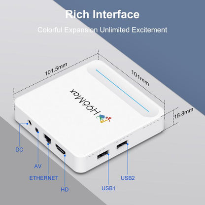 H96 Max H618 Plus Android 14.0 Smart TV Box, Allwinner H618 Quad-core ARM Cortex-A53, 2GB+16GB, 4GB+32GB, 4GB+128GB