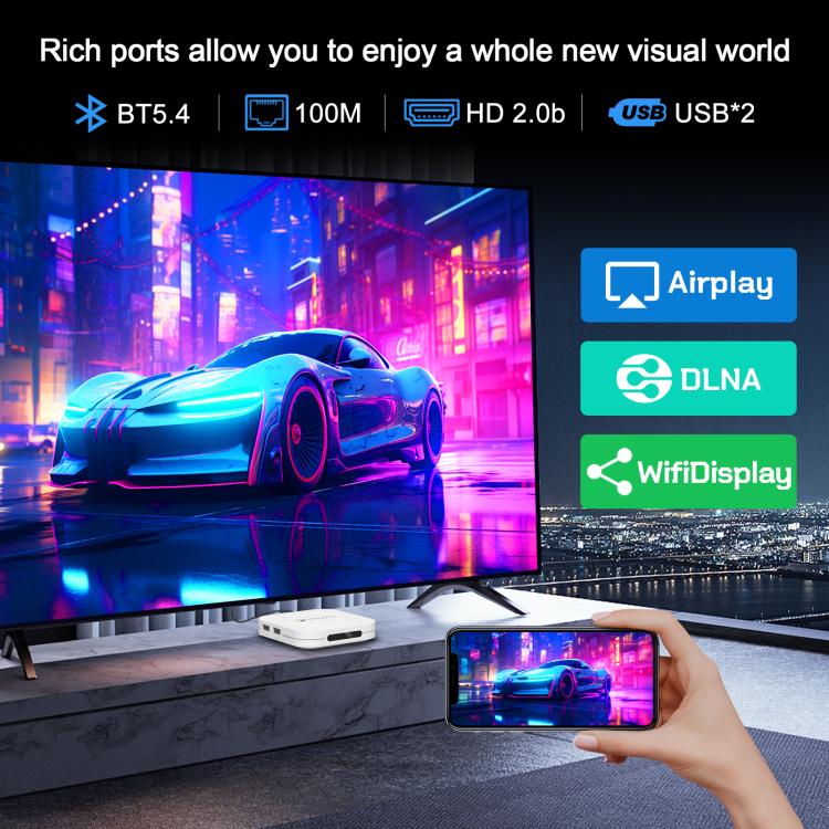 H96 Max M1 Plus Android 14.0 Smart TV Box, RK3528 Quad-core ARM Cortex-A53, 2GB+16GB, 4GB+32GB, 4GB+128GB