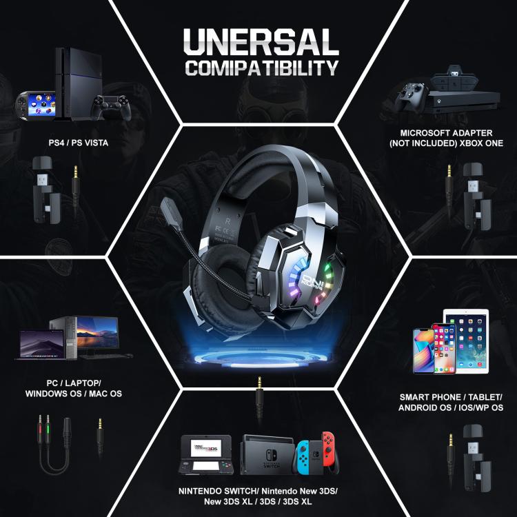 ONIKUMA B15 Tri-mode Bluetooth, 2.4G, Wired E-sports Game Headset